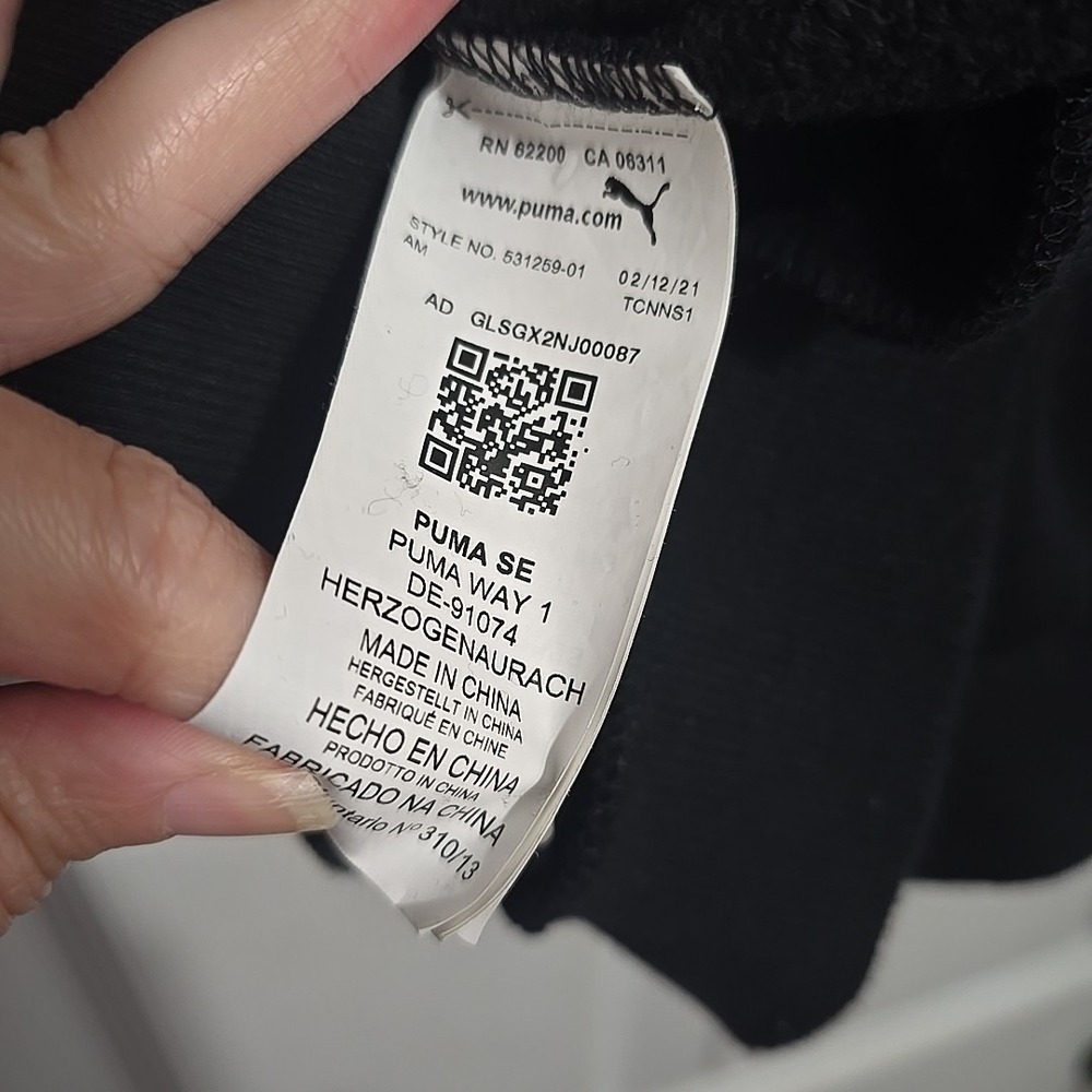Puma BMW Motorsport Cropped Hoodie Womens Medium Black Sweatshirt 531259-01 - Picture 5 of 6